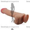 Dildo vertebrado con sopapa con piel extensible